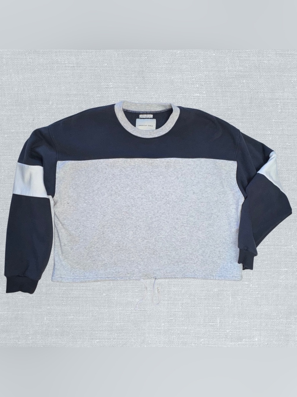 American Eagle Ahh-Mazingly Soft Crewneck Cropped Sweatshirt Drawstring Hem XS - Picture 6 of 10